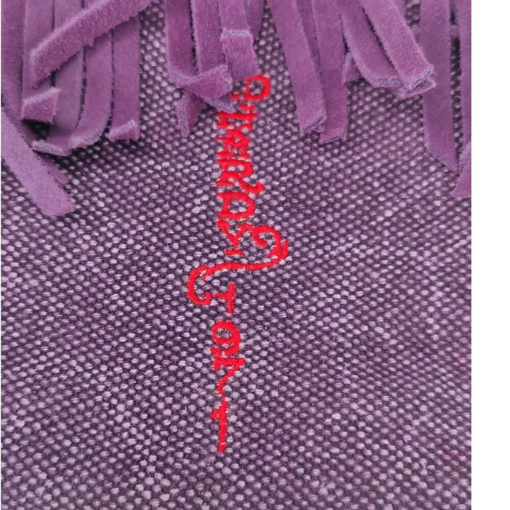 Vintage Purple Y2K Ed Hardy fringe clutch